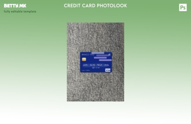 Модерен стил Argentina Banco Itaú виза картичка photolook преден шаблон